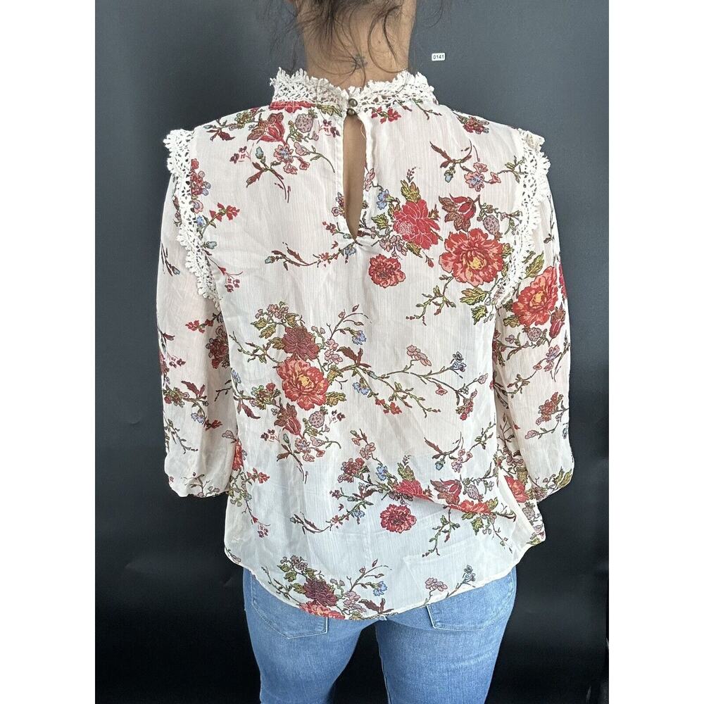 Vintage VTG Womens Eyeshadow Sheer Polyester Pullover Top Blouse Sz Medium - Picture 3 of 6